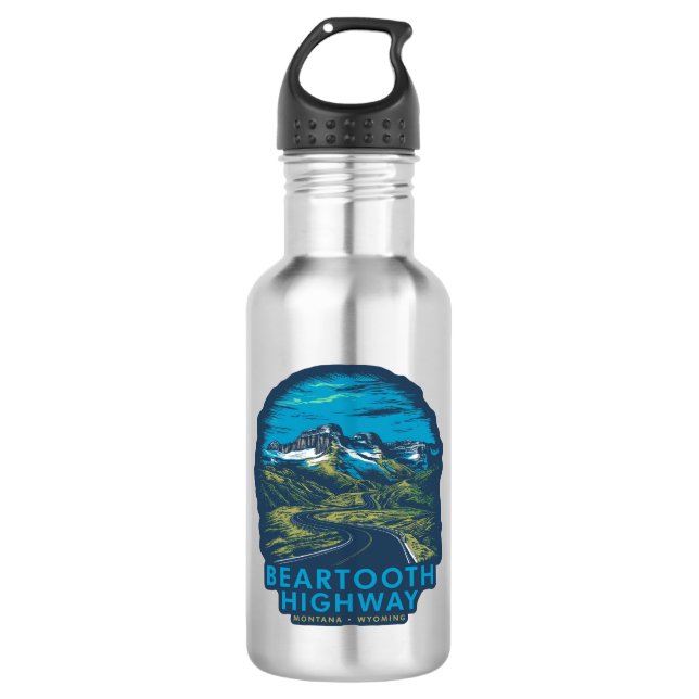 Botella De Agua Autopista Beartooth Montana Wyoming Vista (Anverso)
