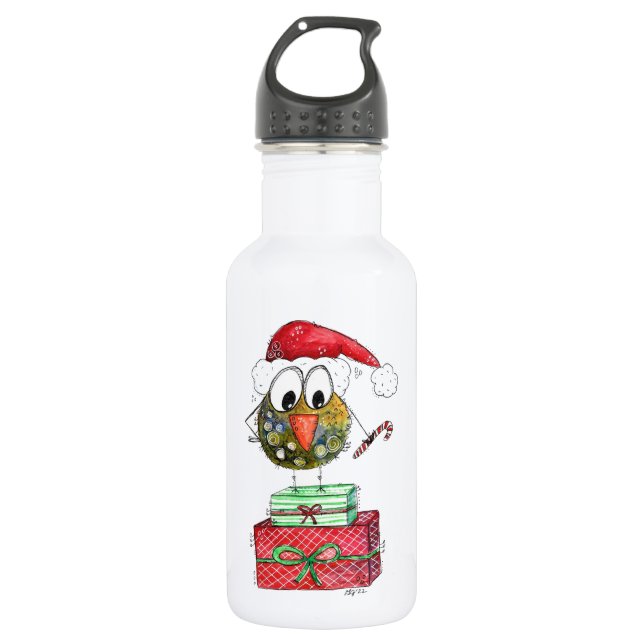 Botella De Agua Ave caprichosa de los Navidades (Anverso)