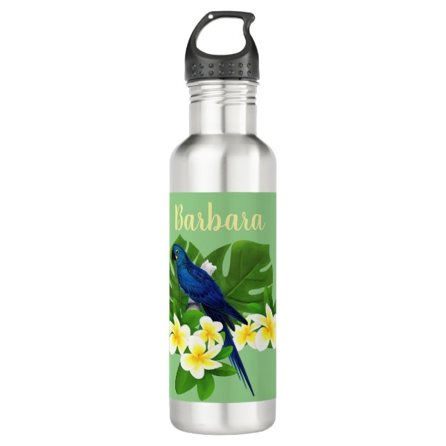 Botella De Agua Ave Tropical Personalizada Del Paraíso (Anverso)
