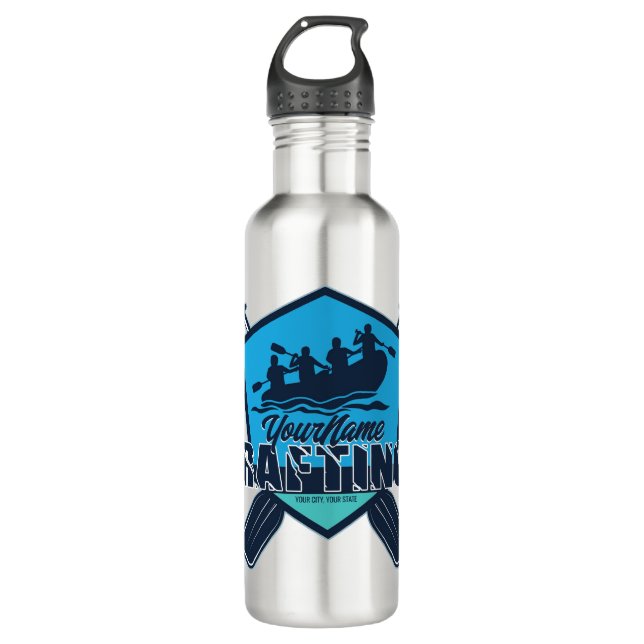 Botella De Agua Aventura personalizada del río Whitewater (Anverso)