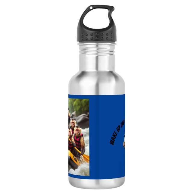Botella De Agua Aventurous Capuchin Monkeys Whitewater Rafting (Anverso)
