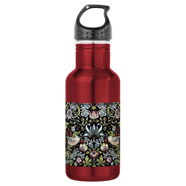 Botella De Agua Aves de William Morris y flores 2 (Anverso)