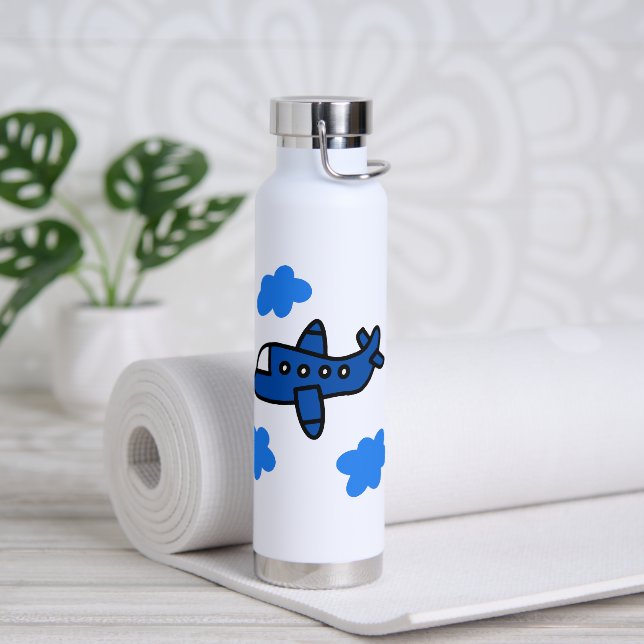 Botella De Agua Avión en las nubes personalizado (Yoga)