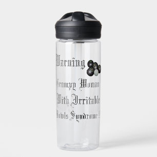 Botella De Agua Aviso A La Mujer De Bolos Gruñidos Con Cuadros Irr