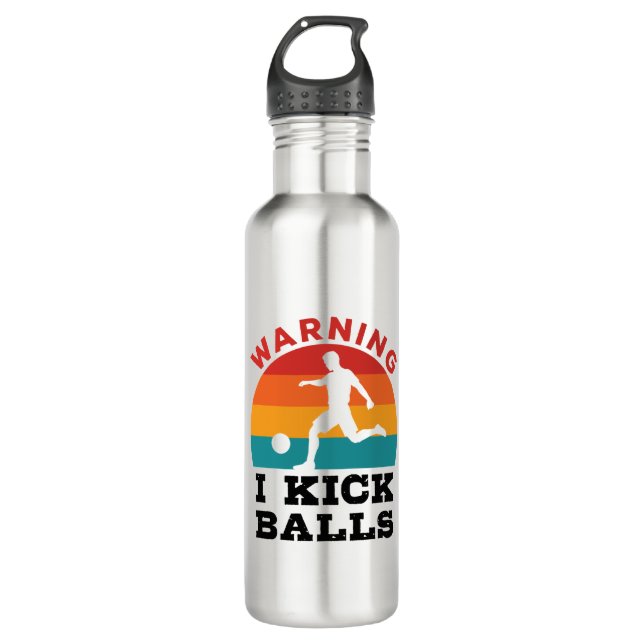 Botella De Agua Aviso de Kickball I Kick Balls (Anverso)