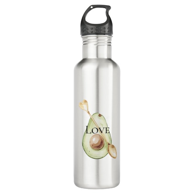 Botella De Agua Avocado Heart Spoon Love (Anverso)