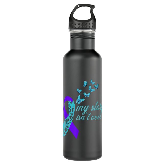 Botella De Agua Awareness ribbon - butterflys - suicide prevention (Anverso)