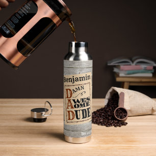 Botella De Agua Awesome Dude Nombre Personalizado Temático Occiden