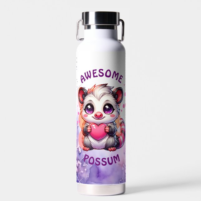 Botella De Agua Awesome Possum | Cute Personalizado Opossum (Delantero)