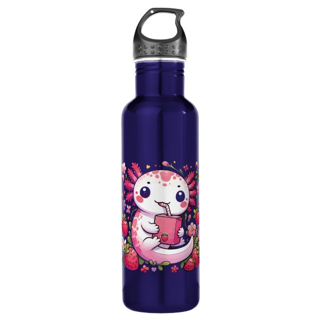 Botella De Agua Axolotl Bebe Fresa Japonesa (Anverso)