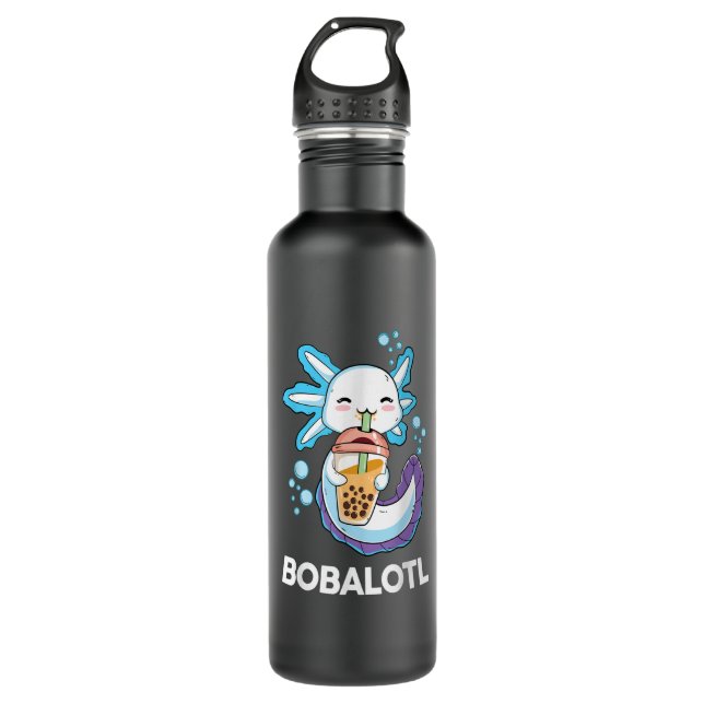 Botella De Agua Axolotl Boba Niños Chicas Bobalotl Kawaii Cute Axo (Anverso)