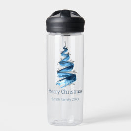 Botella De Agua Azul Árbol de Navidad