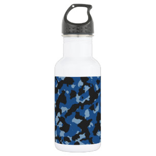 Botella De Agua Azul clásico - modelo azul del camuflaje de la