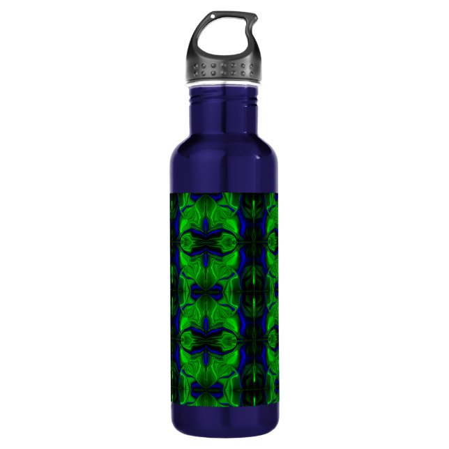 Botella De Agua Azul con trazos entrelazados 'flotantes' (Anverso)