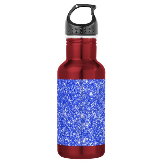 Botella De Agua Azul del purpurina (Anverso)