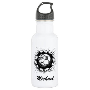 Botella De Agua Azul personalizado del futbol de moda