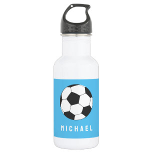 Botella De Agua Azul personalizado del futbol de moda