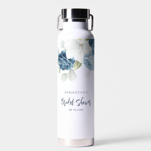 Botella De Agua Azul Polvoriento Floral Boda Personalizada Regalo 