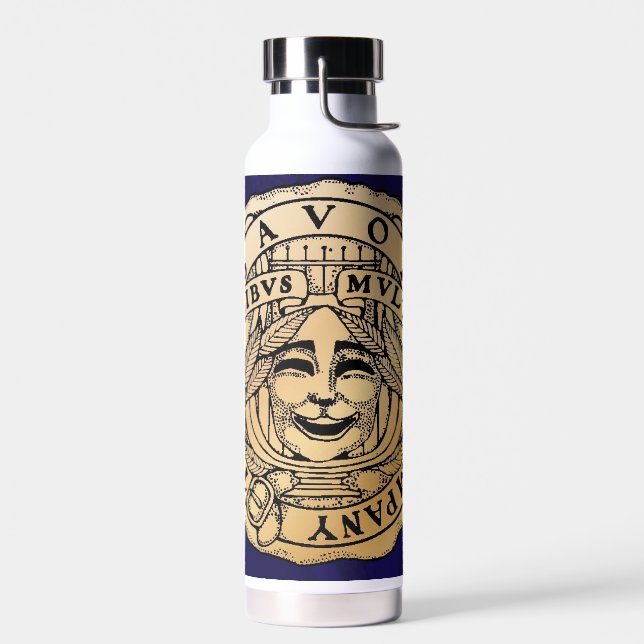 Botella de agua azul y dorada Savoy (Izquierdo)