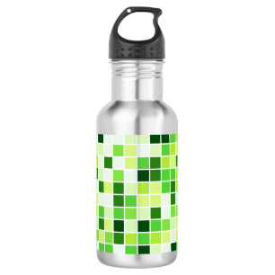 Botella De Agua Azulejos de Piscina, Baldosas Mosaico Verdes, Patr