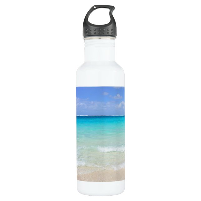 Botella De Agua Azure Blue Caribbean Tropical Beach (Anverso)