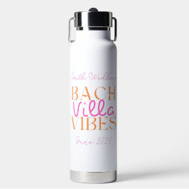 Botella De Agua Bach Villa Vibes - Bachelorette rosa tropical