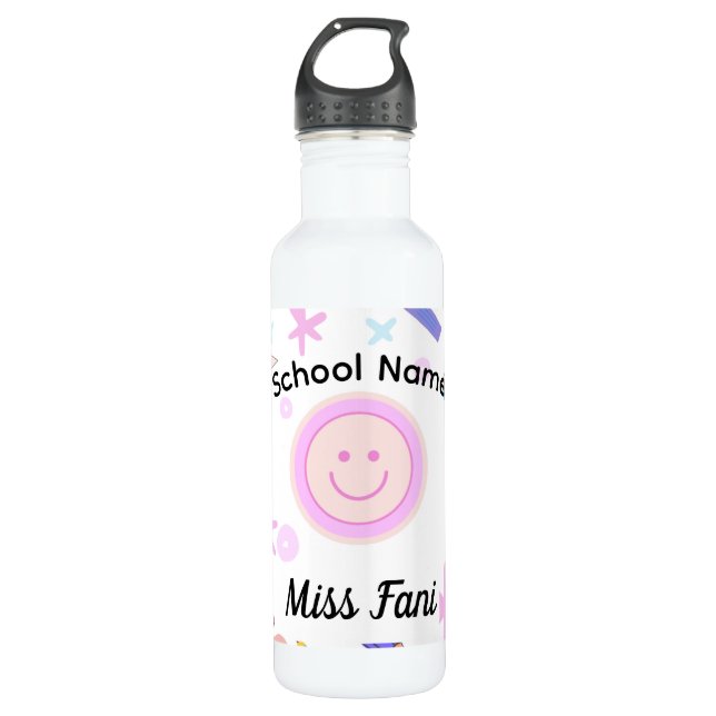 Botella De Agua Back to School happy face (Anverso)