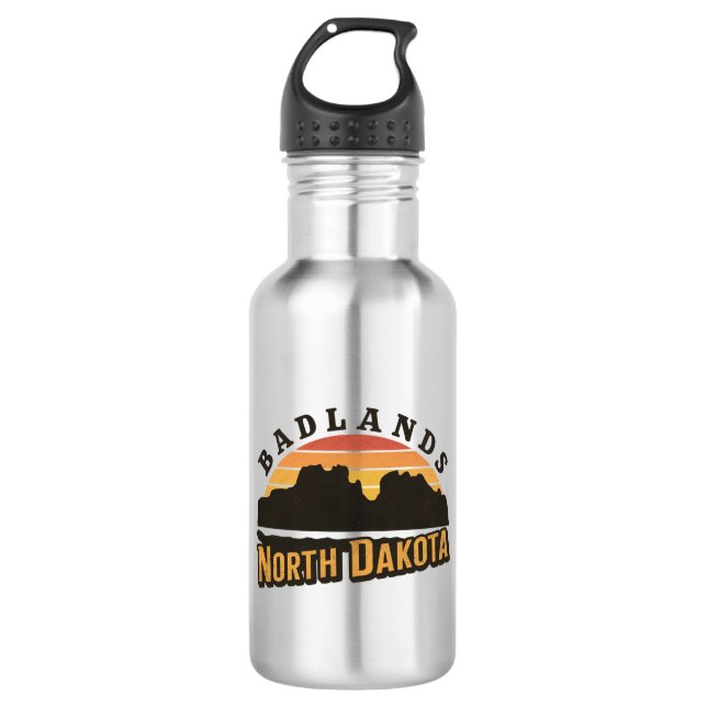 Botella De Agua Badlands North Dakota Retro (Anverso)