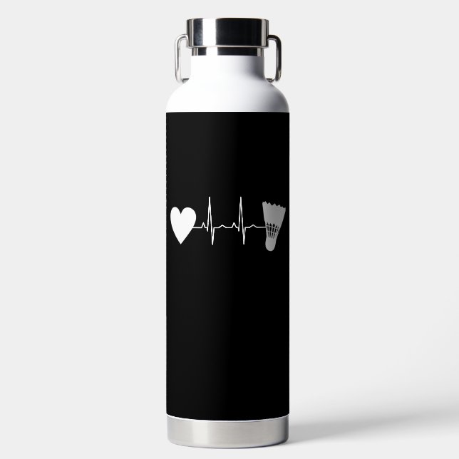 Botella De Agua Badminton Ball Heartbeat (Delantero)
