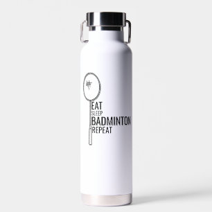 Botella De Agua Badminton - Coma la repetición del indio del sueño