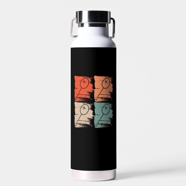 Botella De Agua Badminton Racket Badminton Retro (Delantero)