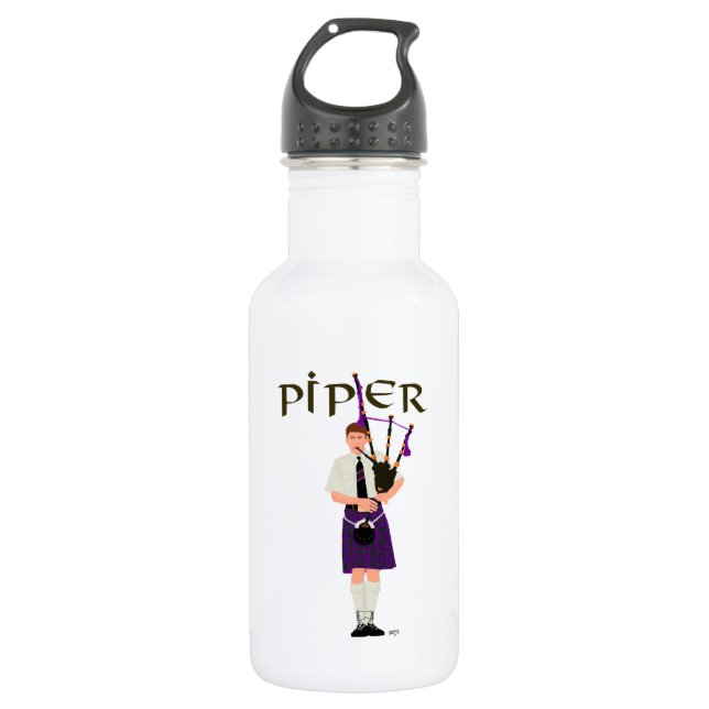 Botella De Agua Bagpiper - Morado morado (Anverso)