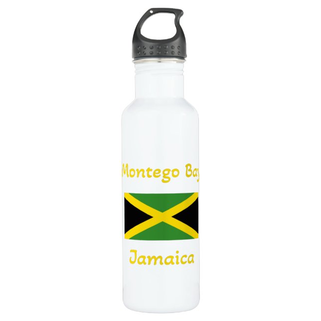 Botella De Agua Bahía Montego Jamaica - Bandera jamaiquina (Anverso)