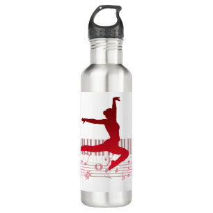 Botella De Agua Bailarina de ballet en un teclado