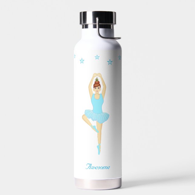 Botella De Agua Bailarina de ballet y estrellas de blanco (Izquierdo)