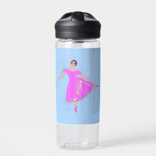 Botella De Agua Bailarina de baloncesto con vestido rosa magenta