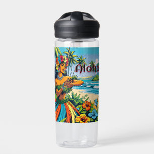 Botella De Agua Bailarina de bonito Hula en Aloha, Islas Hawái
