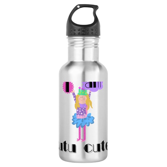 Botella De Agua Bailarina linda del tutú (Anverso)