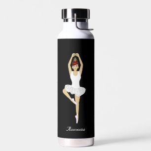 Botella De Agua Bailarina sobre fondo negro