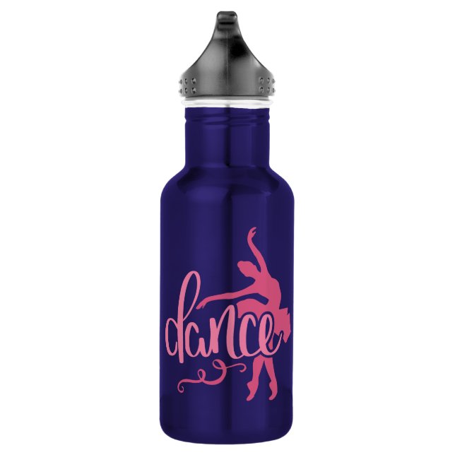 Botella De Agua Baile de ballet rosado Ballerina Silhouette (Derecha)