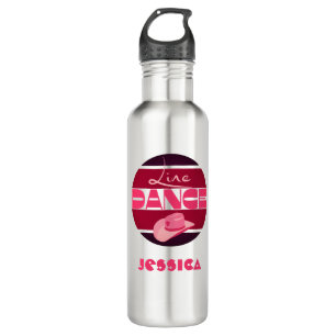 Botella De Agua Baile de línea Amor Cowboyhat rosa