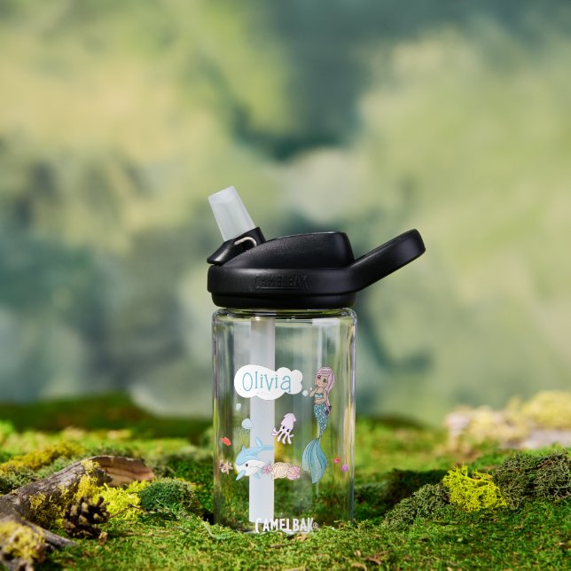 Botella De Agua Bajo el Mar Sirena Dulce Personalizado (Al aire libre (girado))