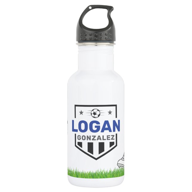 Botella De Agua Balas de fútbol limpian deporte personalizado (Anverso)
