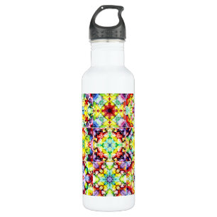 Botella De Agua Baldosas mediterráneas, mosaicos de tinta de alcoh