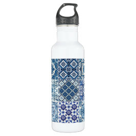 Botella De Agua Baldosas mediterráneas, portuguesas, azulejo, mall