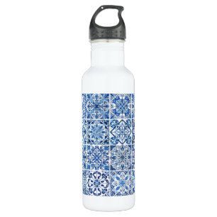 Botella De Agua Baldosas mediterráneas, portuguesas, azulejo, mall
