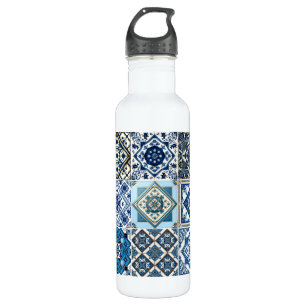Botella De Agua Baldosas mediterráneas, portuguesas, azulejo, mall