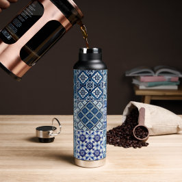 Botella De Agua Baldosas mediterráneas, portuguesas, azulejo, mall