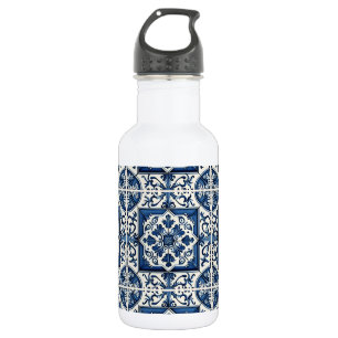 Botella De Agua Baldosas Mediterráneas, portuguesas, Azulejo, Mayó
