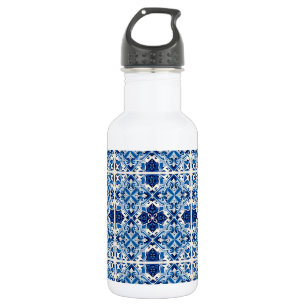 Botella De Agua Baldosas Mediterráneas, Portuguesas, Azulejo, Mayó